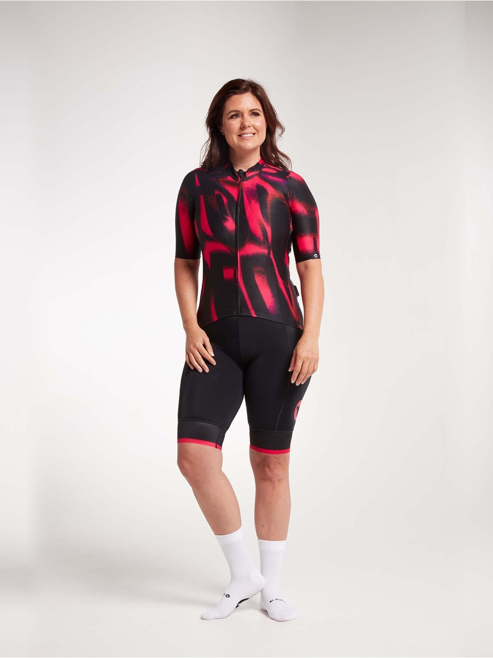 Black and Red Women's Cycling Shorts
